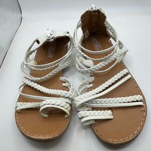 Seychelles Toddler Size 11 Girls White Braided Strappy Formal Gladiator Sandals